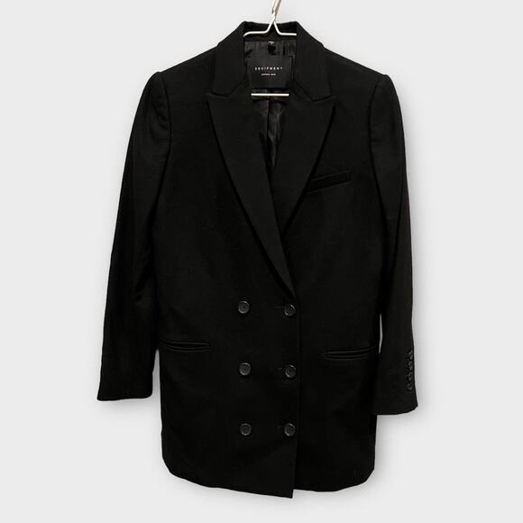 EQUIPMENT Norden Oversized Double-breasted Wool Mini Dress Size 0 - Picture 10 of 11